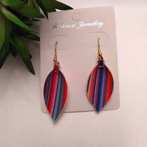 Faux Leather Colorful Drop Earrings